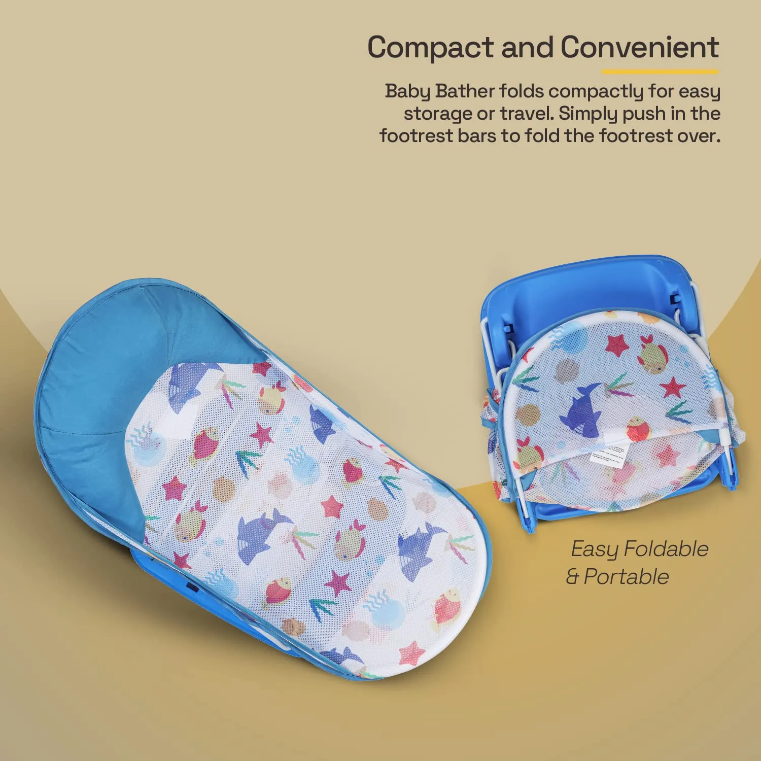 Baybee Foldable Baby Bather for Newborn Baby with 3 Position Recline
