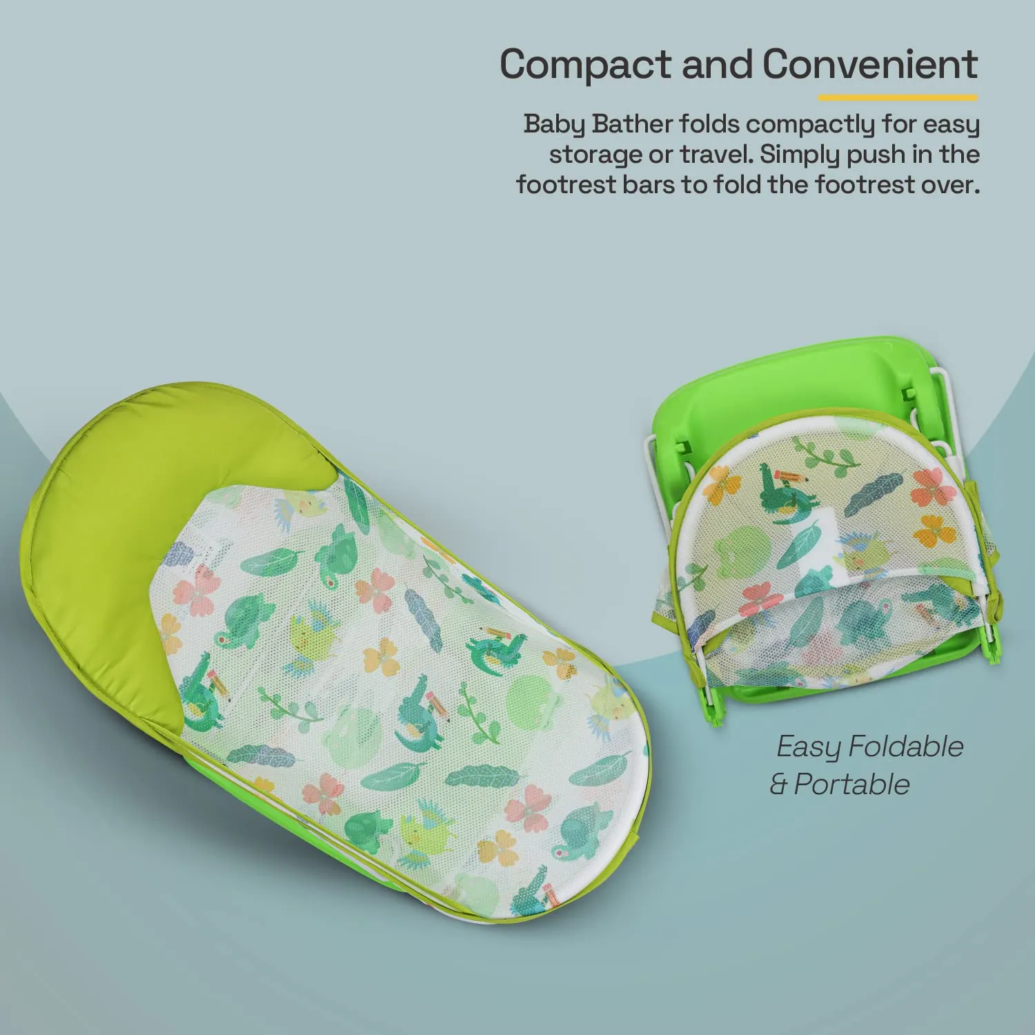 Baybee Foldable Baby Bather for Newborn Baby with 3 Position Recline