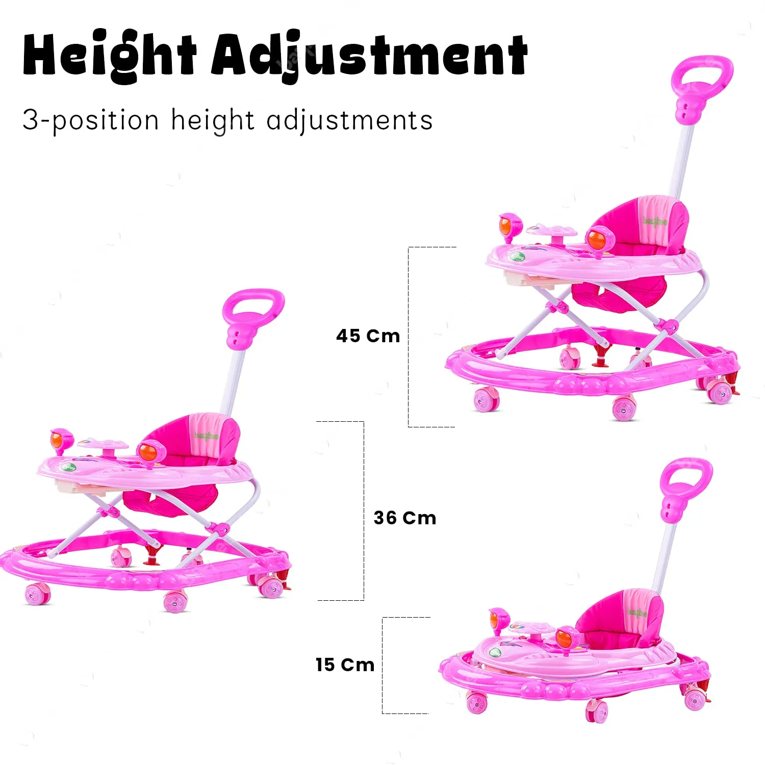 Baybee Nemo Baby Walker for Kids Foldable  Walker with 3 Height Adjustable.