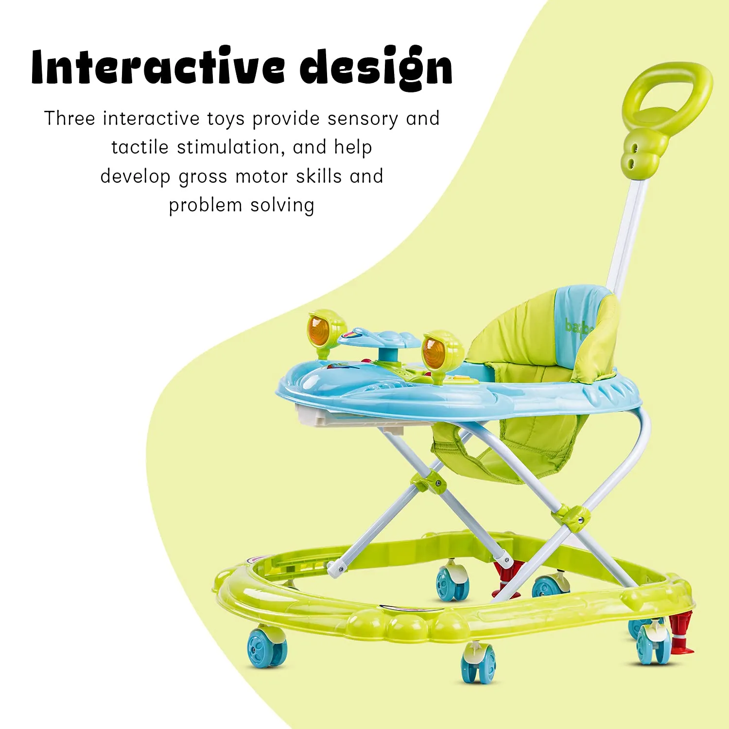 Baybee Nemo Baby Walker for Kids Foldable  Walker with 3 Height Adjustable.