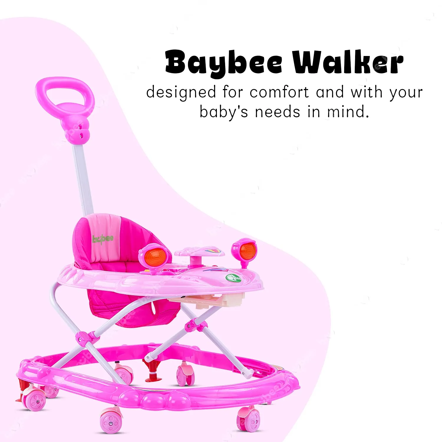 Baybee Nemo Baby Walker for Kids Foldable  Walker with 3 Height Adjustable.