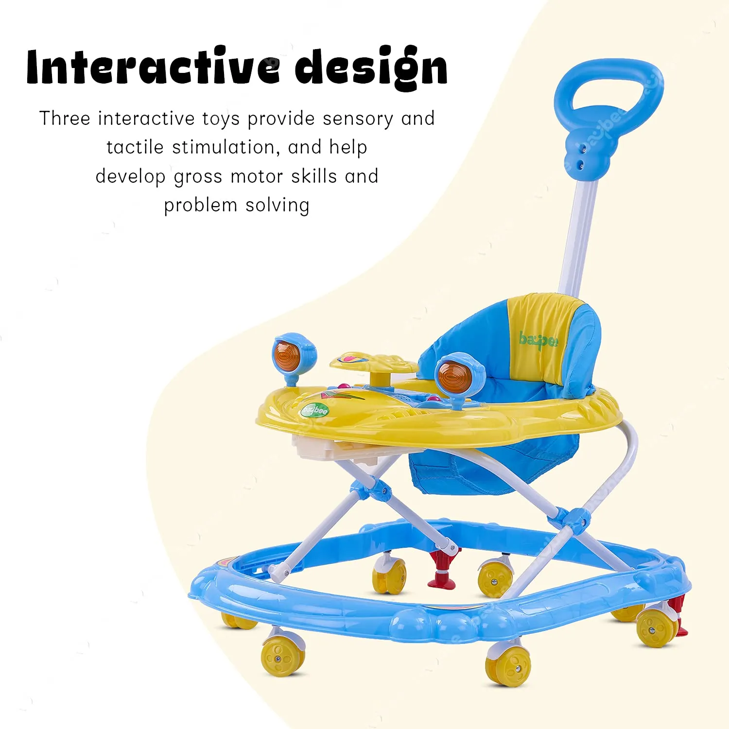 Baybee Nemo Baby Walker for Kids Foldable  Walker with 3 Height Adjustable.
