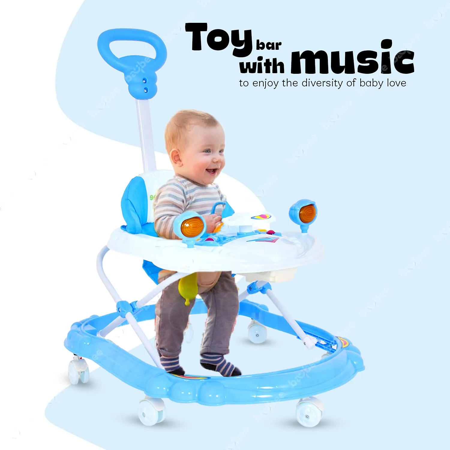 Baybee Nemo Baby Walker for Kids Foldable  Walker with 3 Height Adjustable.