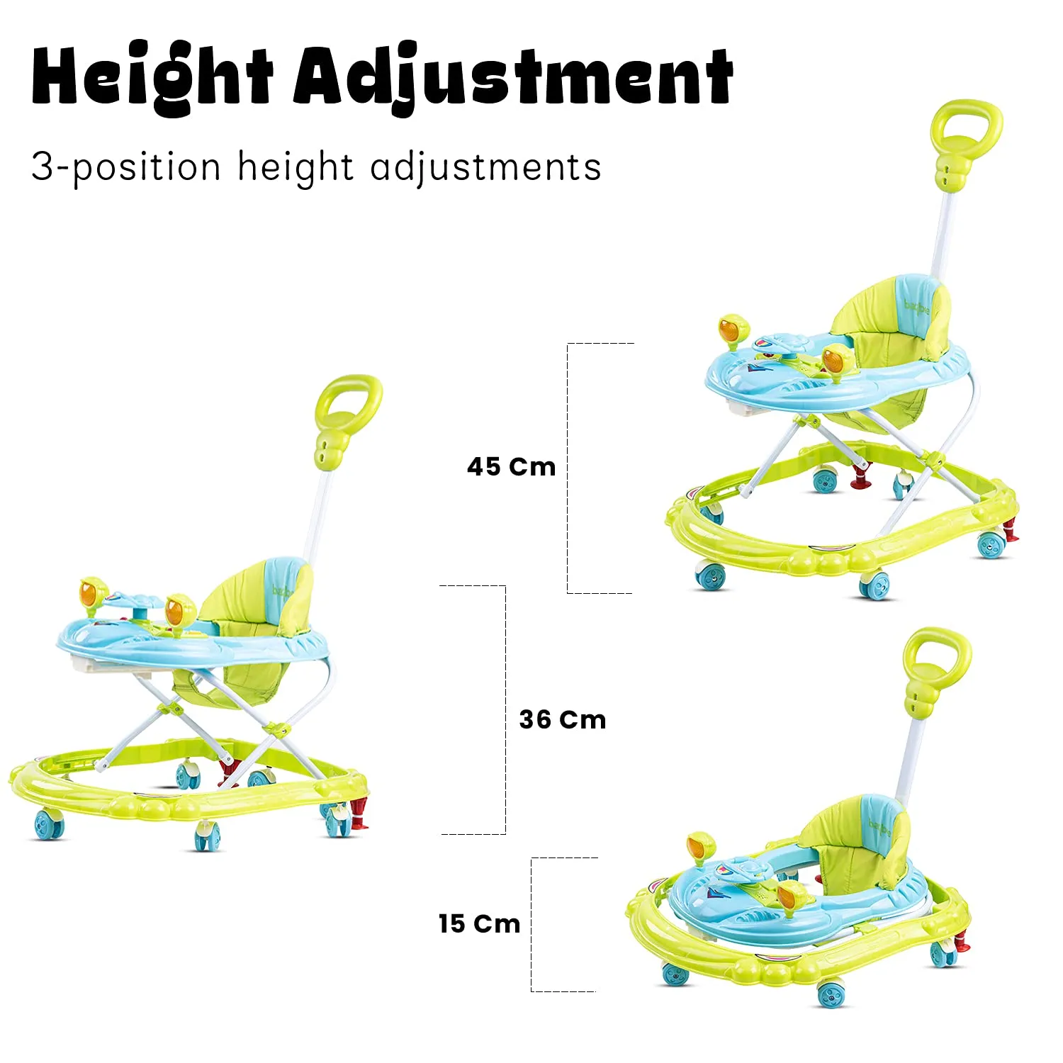 Baybee Nemo Baby Walker for Kids Foldable  Walker with 3 Height Adjustable.