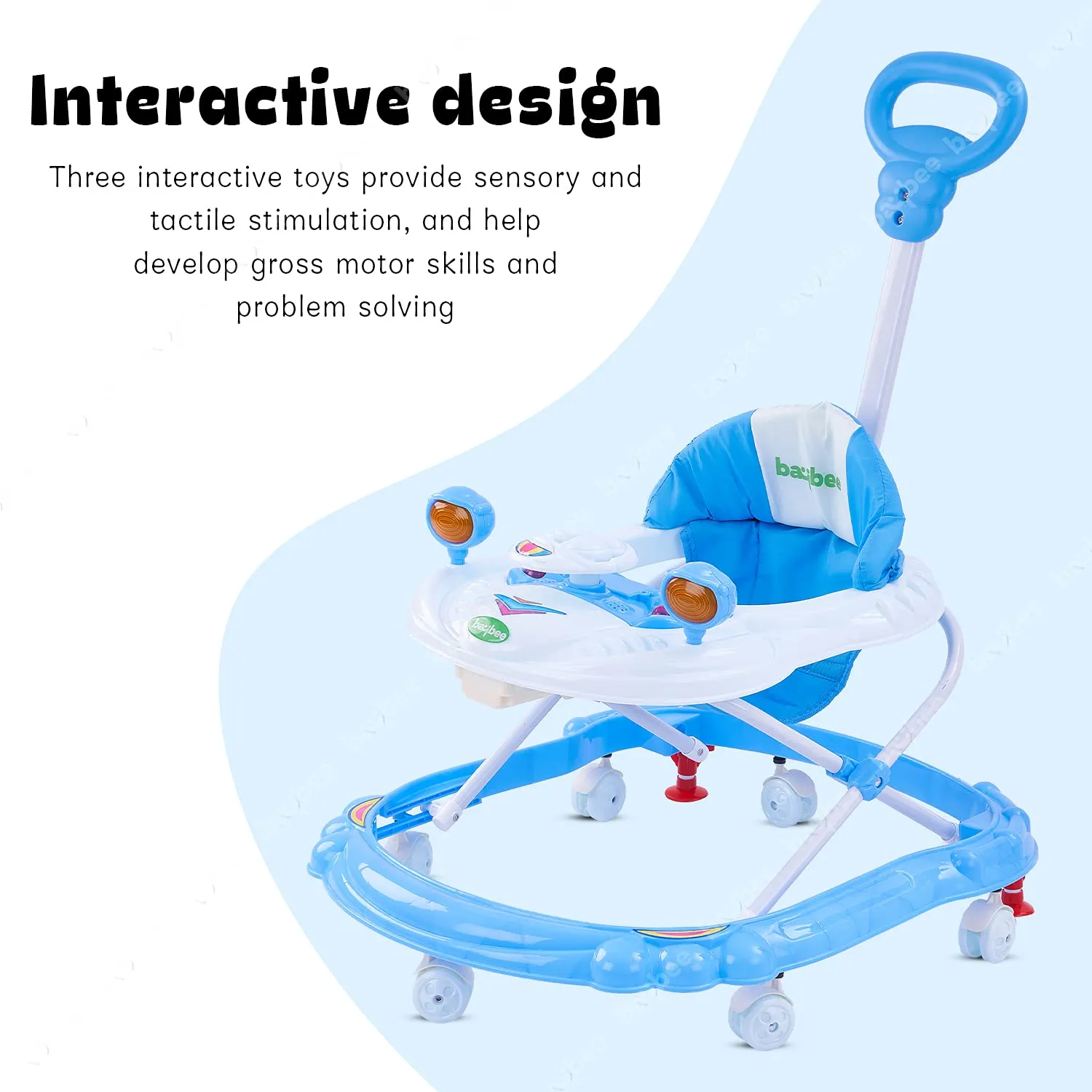 Baybee Nemo Baby Walker for Kids Foldable  Walker with 3 Height Adjustable.