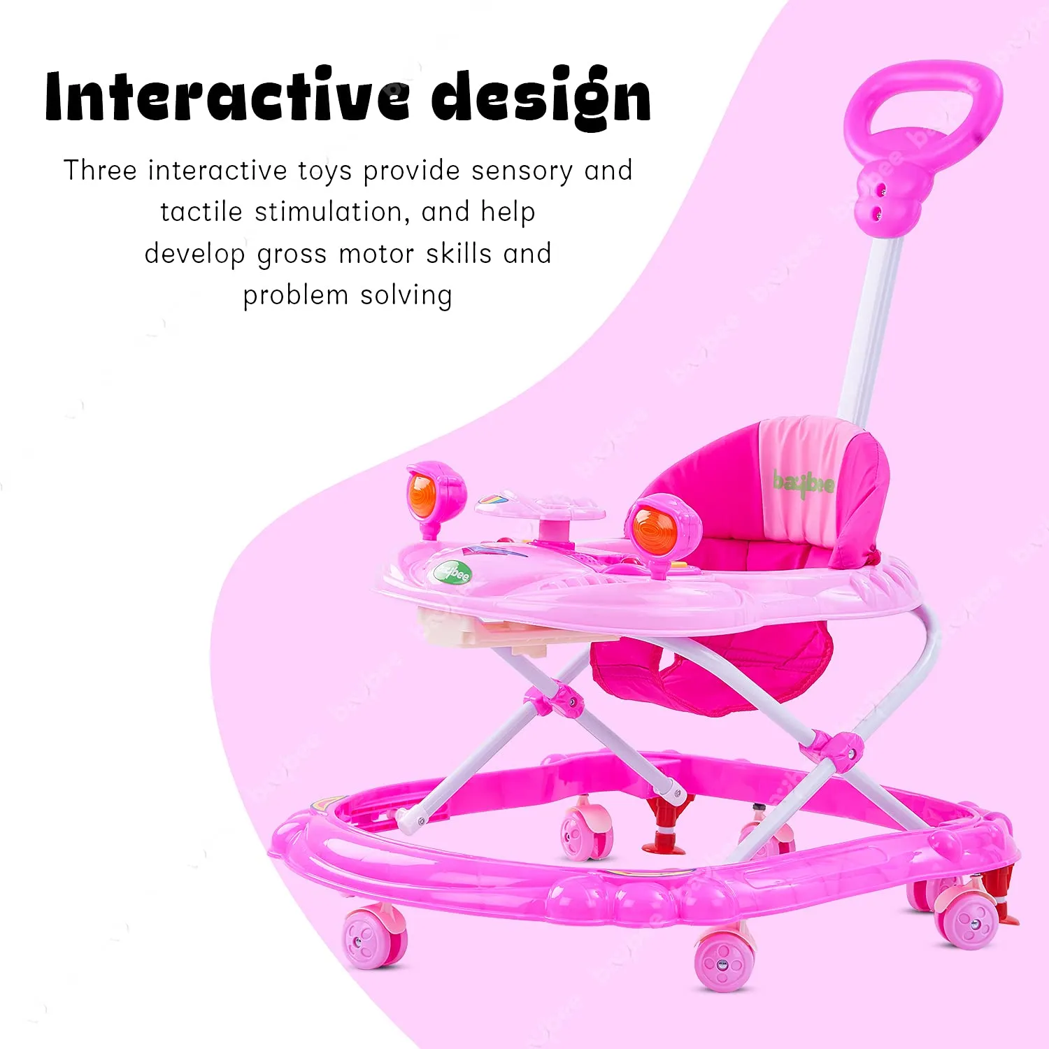 Baybee Nemo Baby Walker for Kids Foldable  Walker with 3 Height Adjustable.