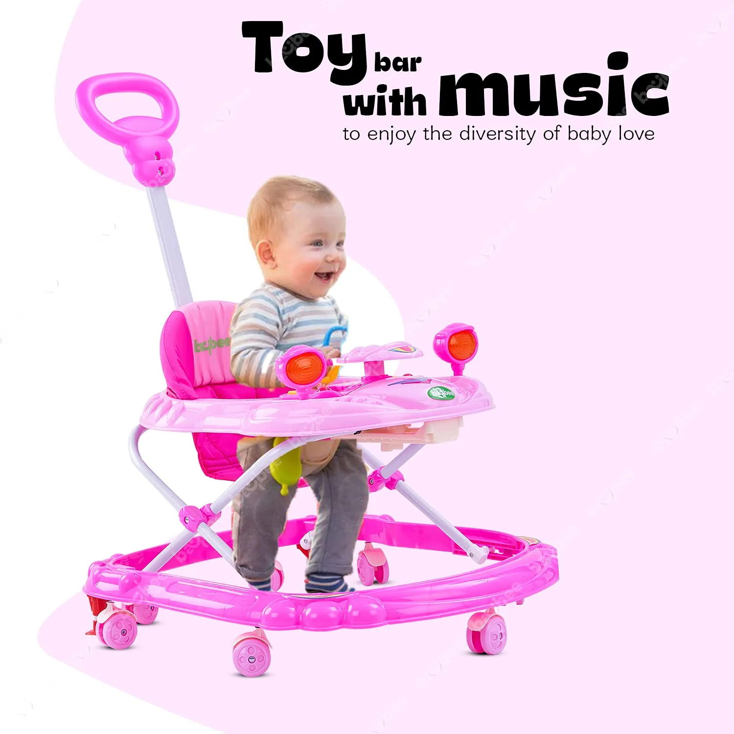Baybee Nemo Baby Walker for Kids Foldable  Walker with 3 Height Adjustable.