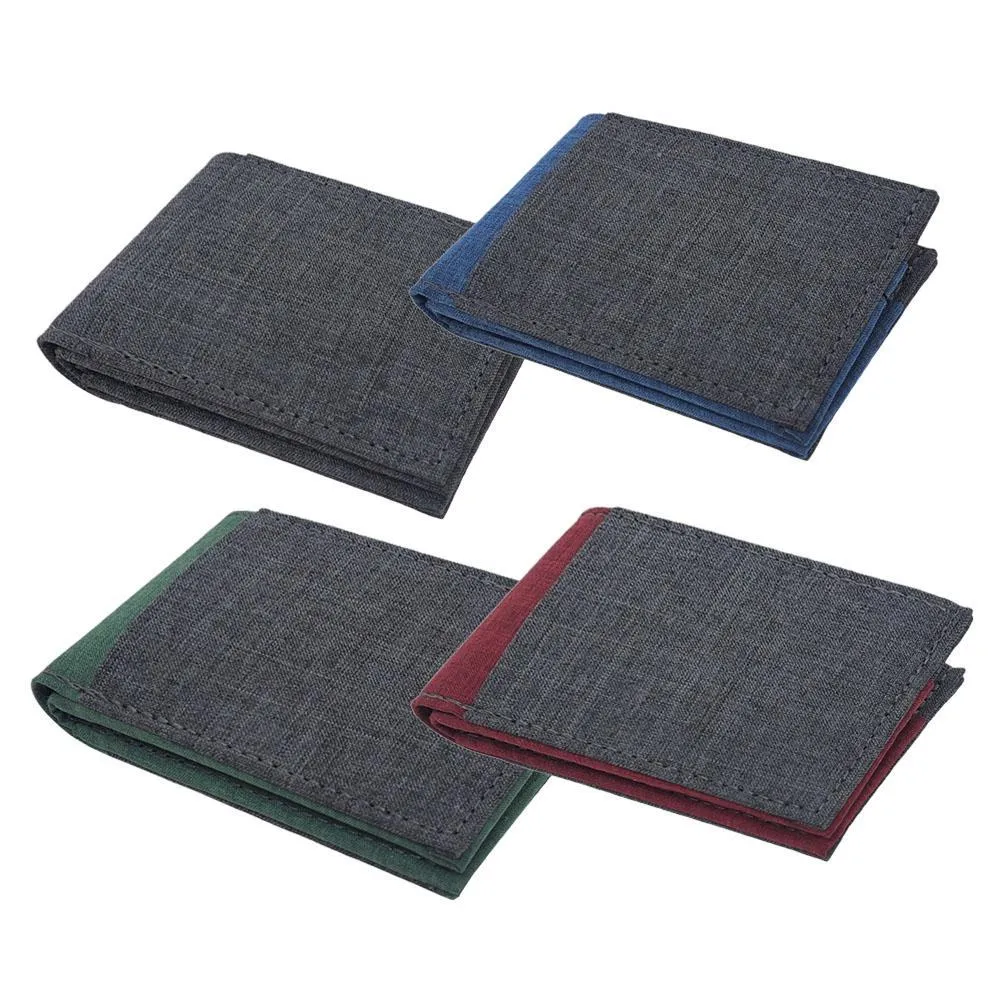 Bifold Wallets - Gray Canvas Fabric (Assorted Colors) Vegan by Hold Supply Company
