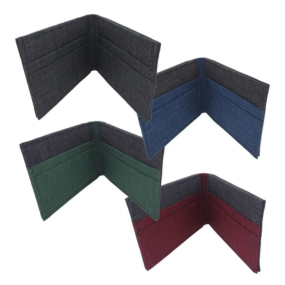Bifold Wallets - Gray Canvas Fabric (Assorted Colors) Vegan by Hold Supply Company