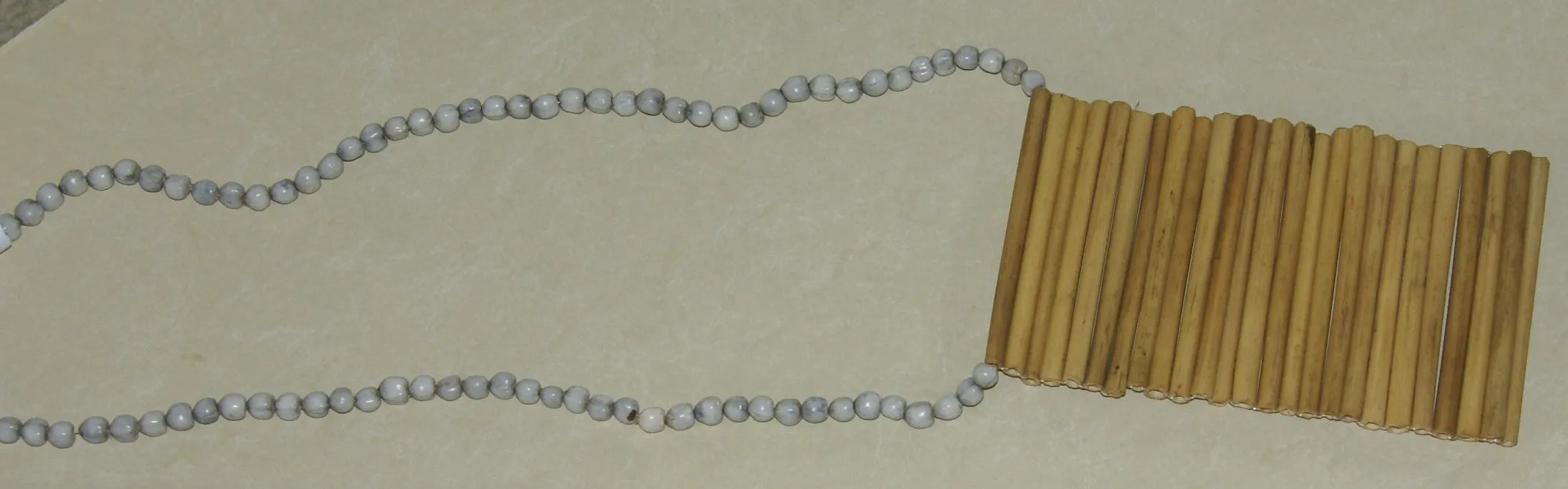 “Big Man” Bamboo Bib Pectoral Ornament or Necklace, Bamboo & Seed Beads, Once Worn during a Sing-Sing celebration by a Tribal Dancer from the Highlands Of Papua New Guinea, collected in the late 1900’s