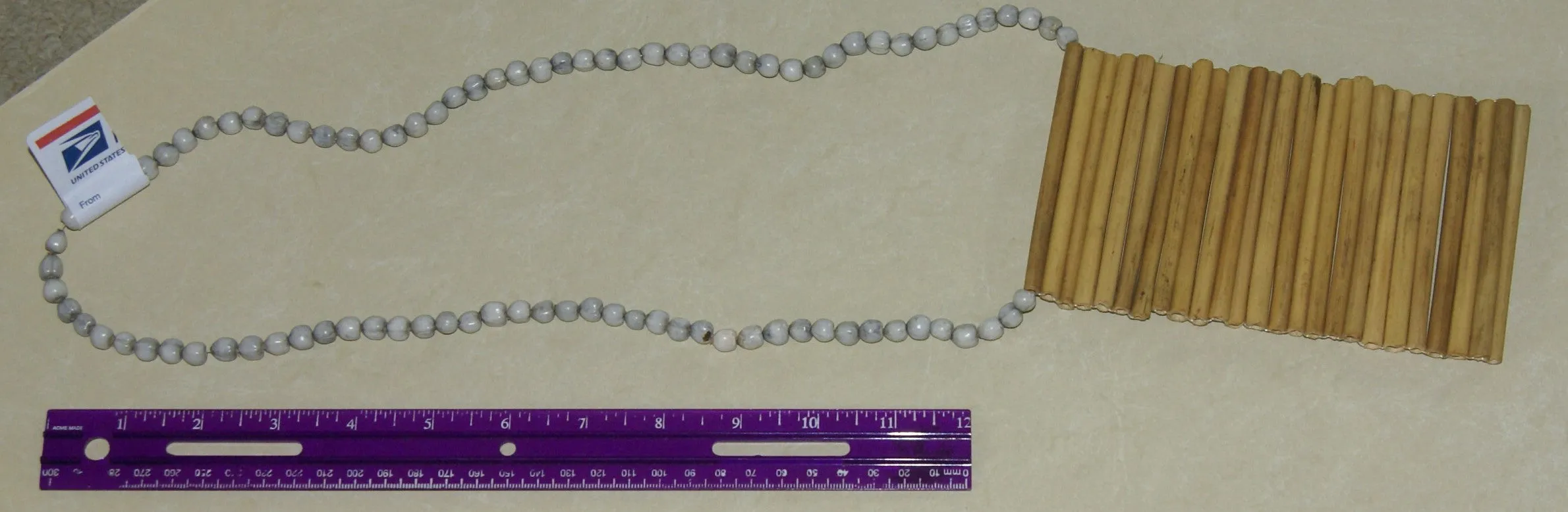 “Big Man” Bamboo Bib Pectoral Ornament or Necklace, Bamboo & Seed Beads, Once Worn during a Sing-Sing celebration by a Tribal Dancer from the Highlands Of Papua New Guinea, collected in the late 1900’s