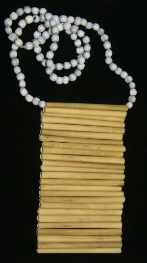 “Big Man” Bamboo Bib Pectoral Ornament or Necklace, Bamboo & Seed Beads, Once Worn during a Sing-Sing celebration by a Tribal Dancer from the Highlands Of Papua New Guinea, collected in the late 1900’s