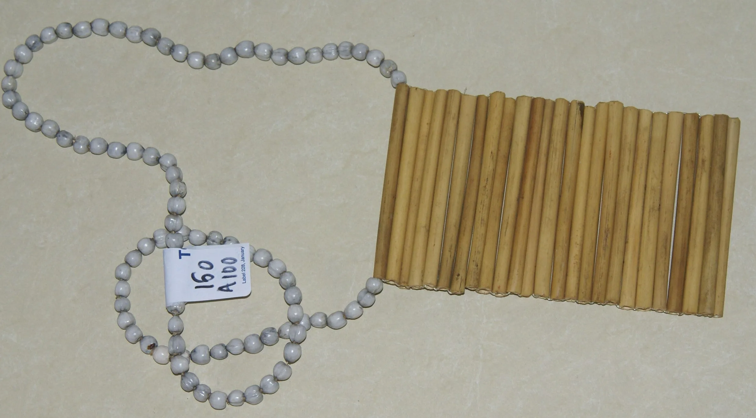 “Big Man” Bamboo Bib Pectoral Ornament or Necklace, Bamboo & Seed Beads, Once Worn during a Sing-Sing celebration by a Tribal Dancer from the Highlands Of Papua New Guinea, collected in the late 1900’s