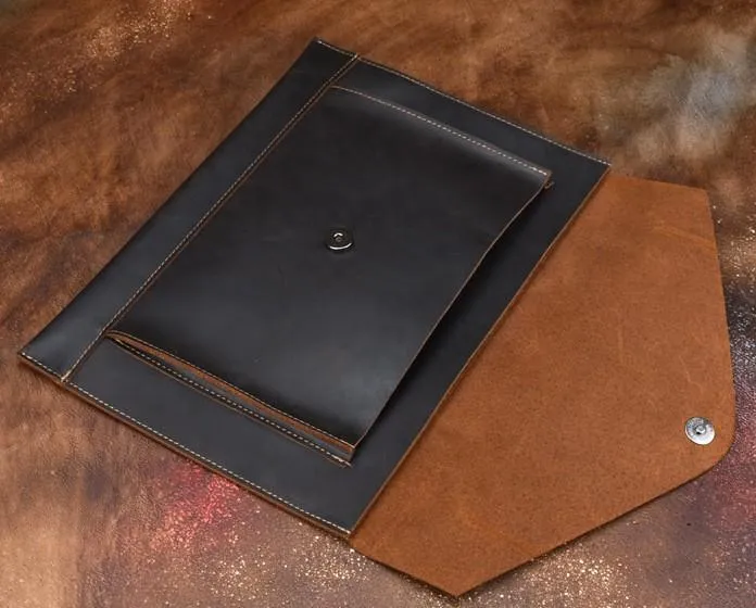 BLACK and BROWN MENS LEATHER SLIM CLUTCH PURSE BAG CLUTCH BAG FOR MEN