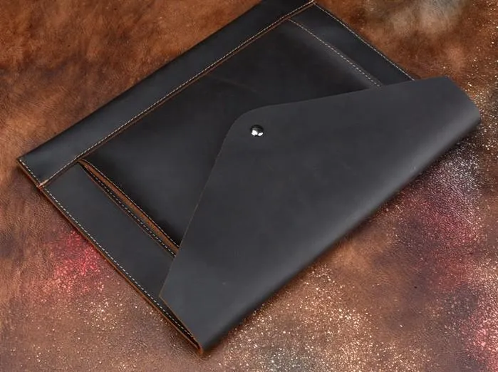 BLACK and BROWN MENS LEATHER SLIM CLUTCH PURSE BAG CLUTCH BAG FOR MEN