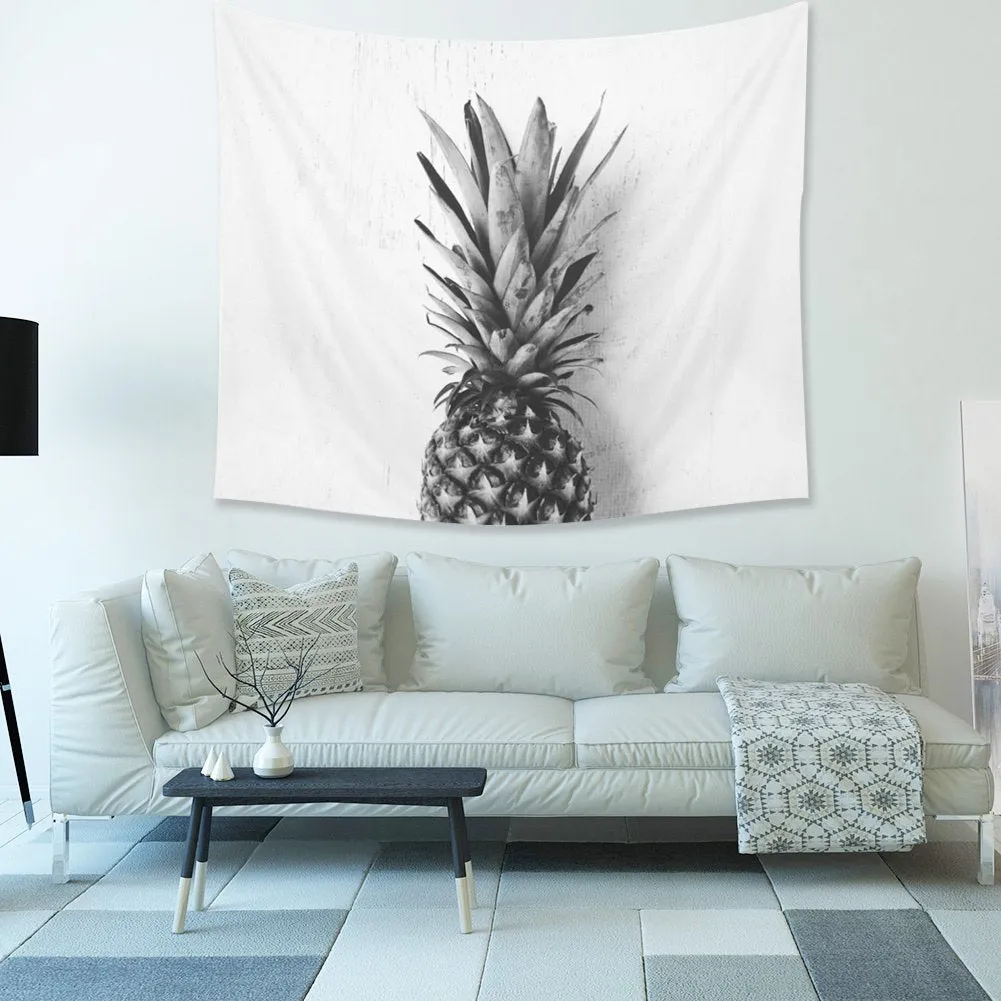 Black and White Pineapple Tapestry