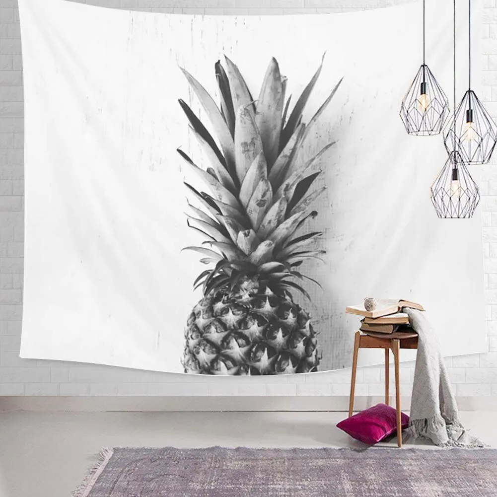 Black and White Pineapple Tapestry