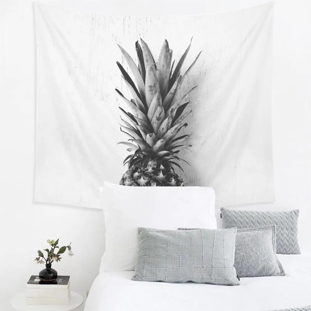 Black and White Pineapple Tapestry