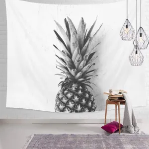 Black and White Pineapple Tapestry