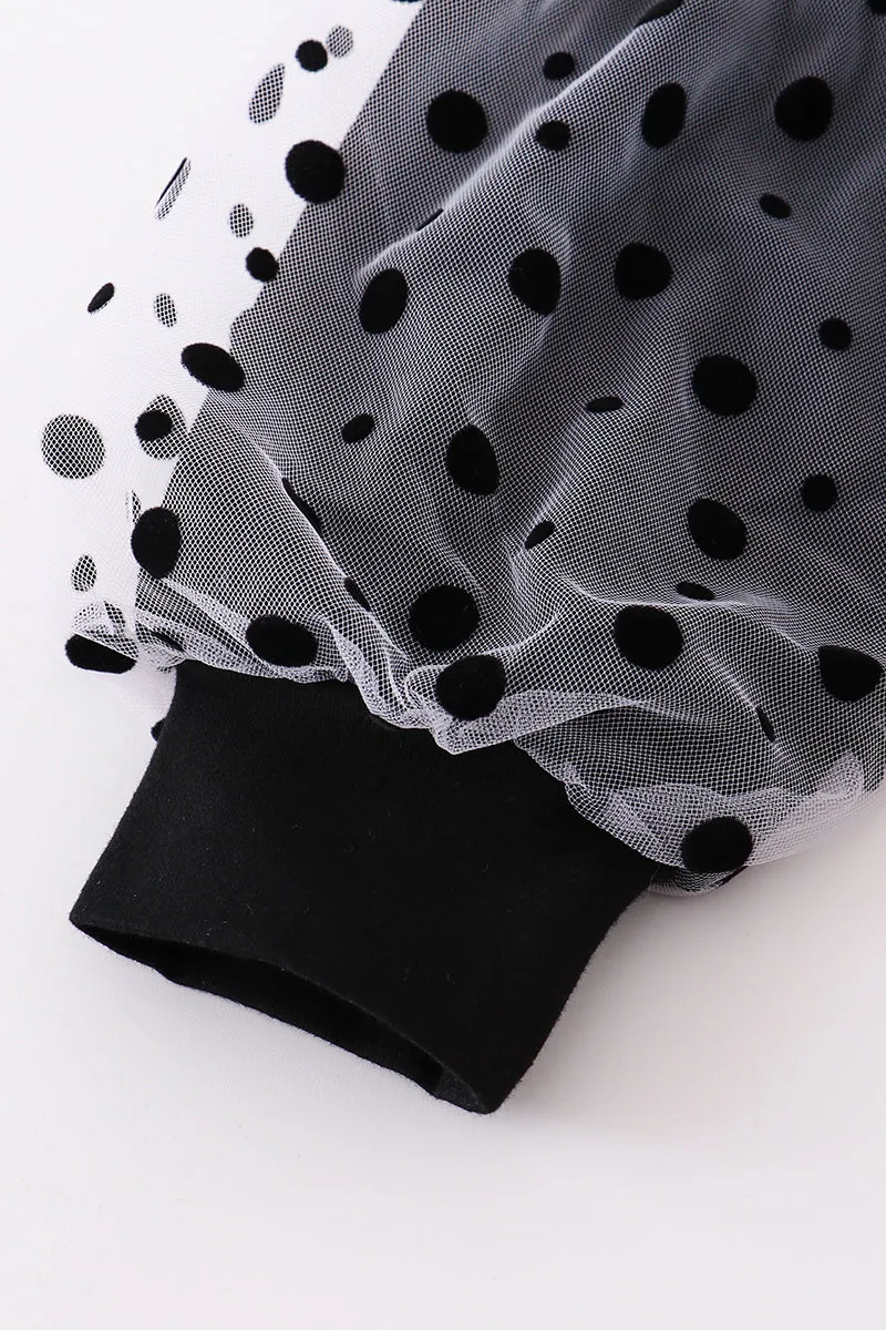 Black "BOO" ruffle girl top
