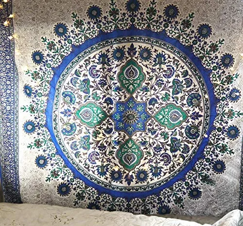 Blue Medallion Tapestry