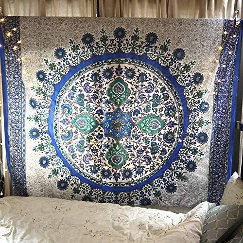 Blue Medallion Tapestry