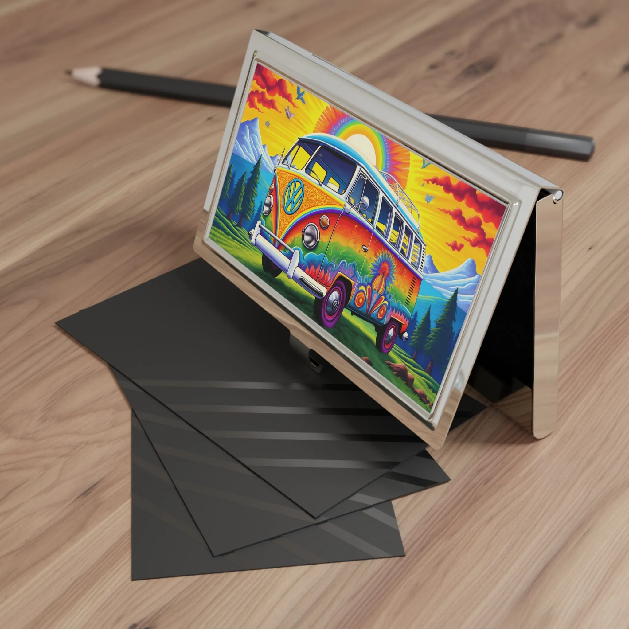 BOHO 60's 70's Psychedelic Hippy VW van - Volkswagen Van - Business Card Holder