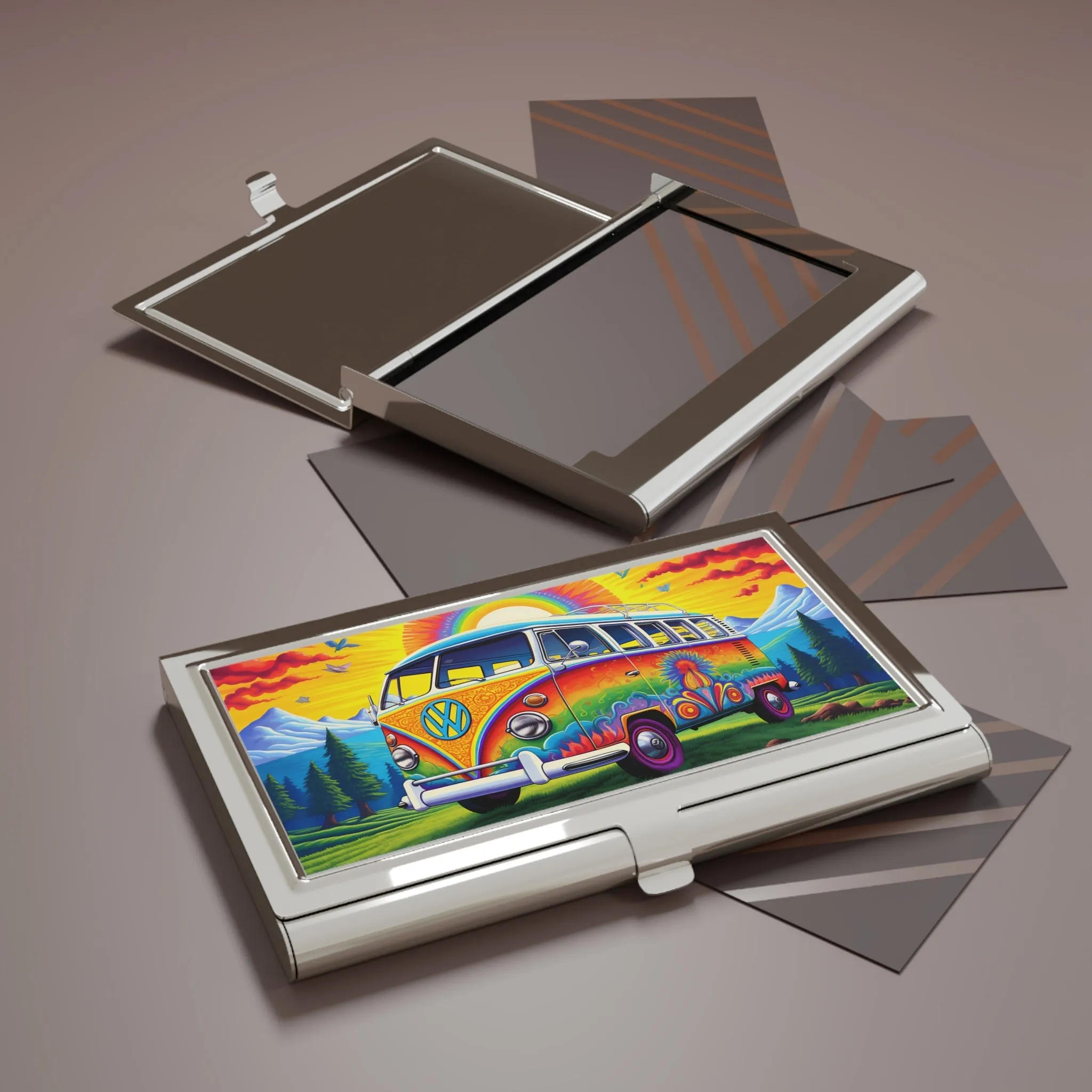 BOHO 60's 70's Psychedelic Hippy VW van - Volkswagen Van - Business Card Holder