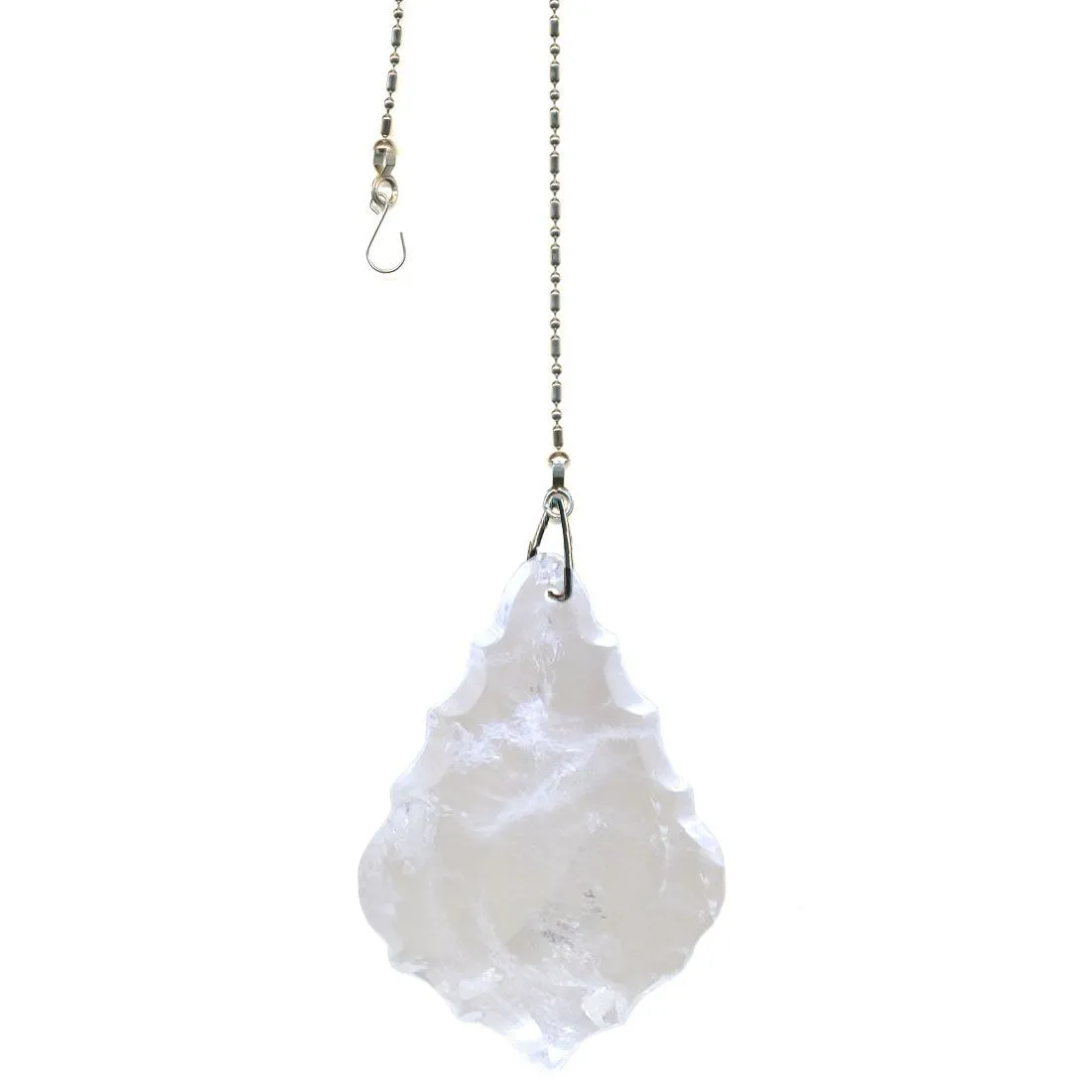 Brazilian Quartz 4-inch Clear French Pendeloque Rock Crystal Prism
