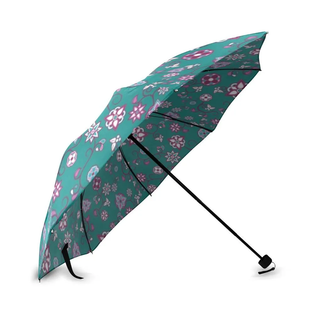 Burgundy Bloom Foldable Umbrella