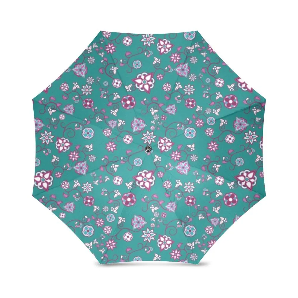 Burgundy Bloom Foldable Umbrella