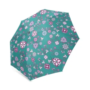 Burgundy Bloom Foldable Umbrella