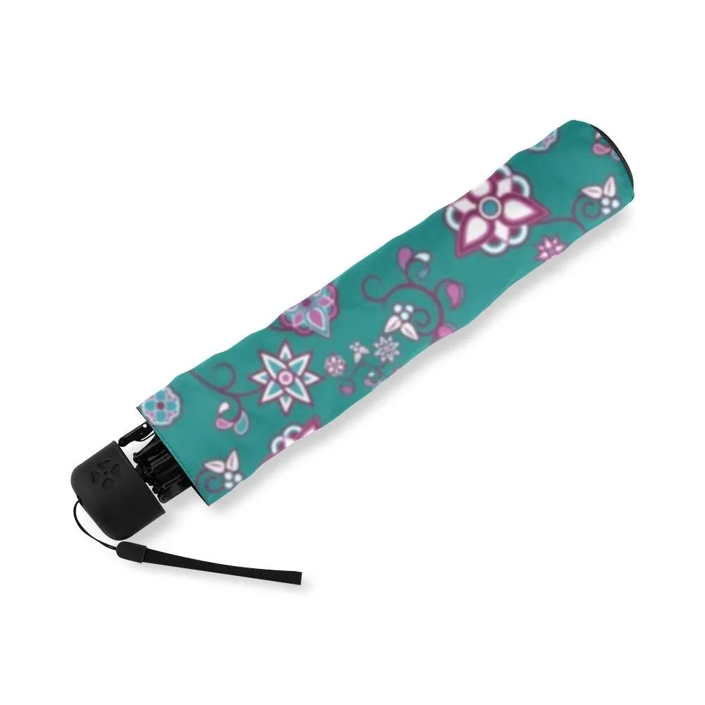 Burgundy Bloom Foldable Umbrella
