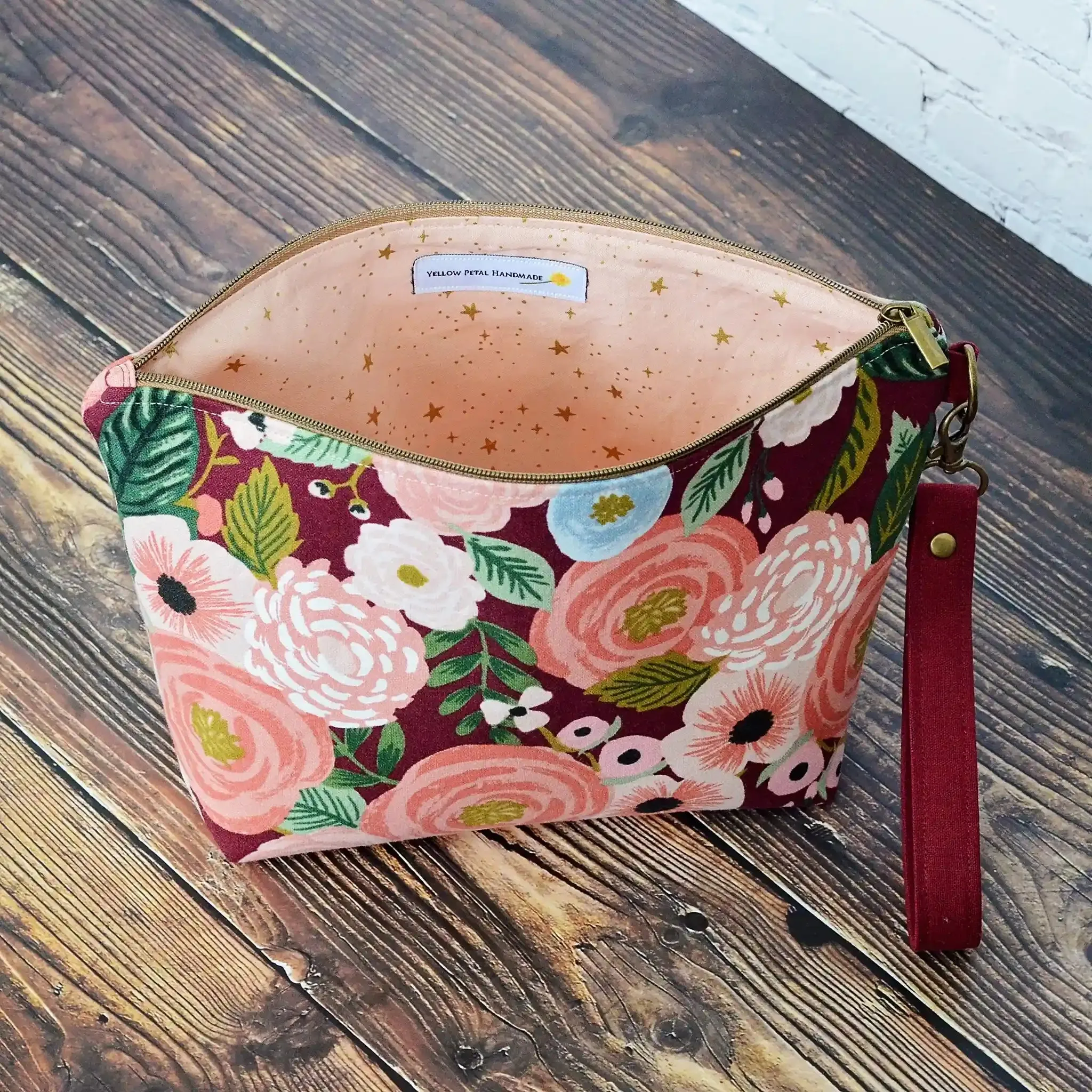 Burgundy Canvas WIP Bag with Removable Strap