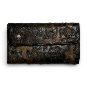 Camo Cross Patch Wave Zipper Wallet