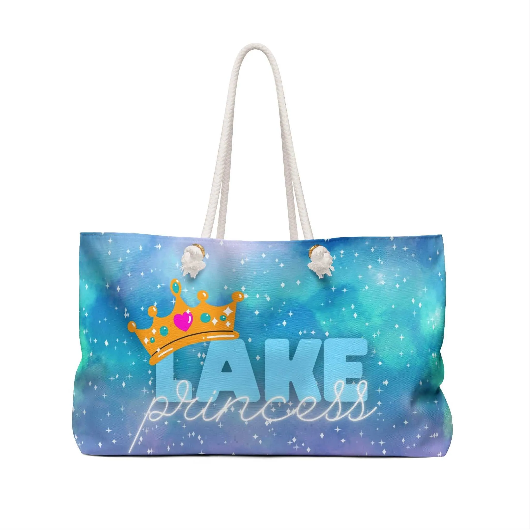 Canvas Weekender Tote Bag in Pink and Blue Ombre