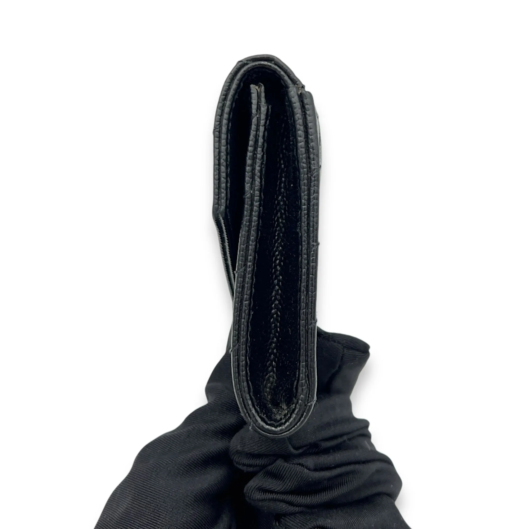 Cassandre Wallet Black in Caviar Leather, Gold hardware