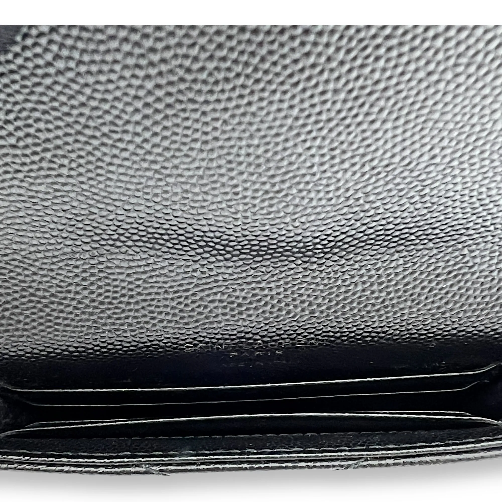 Cassandre Wallet Black in Caviar Leather, Gold hardware