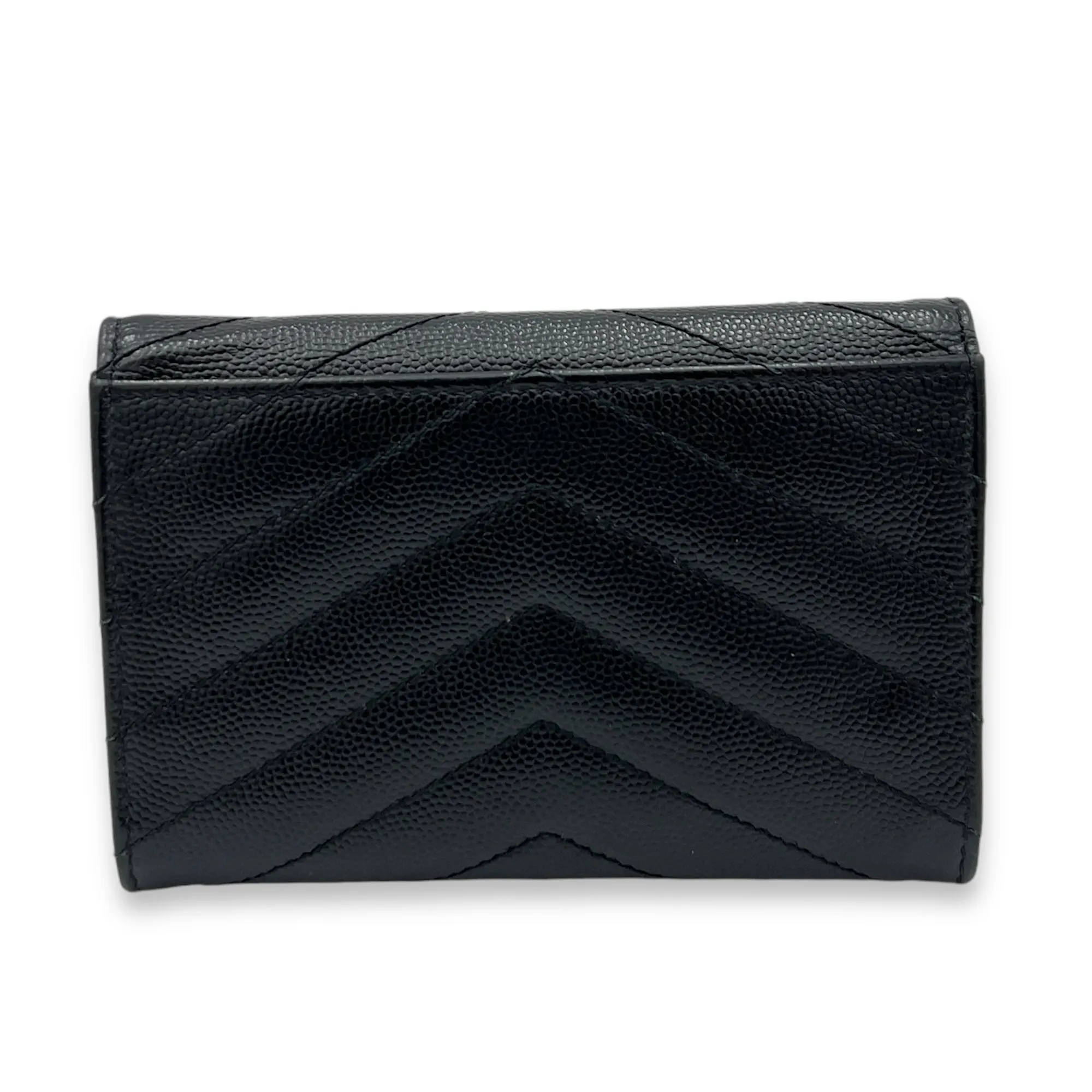Cassandre Wallet Black in Caviar Leather, Gold hardware