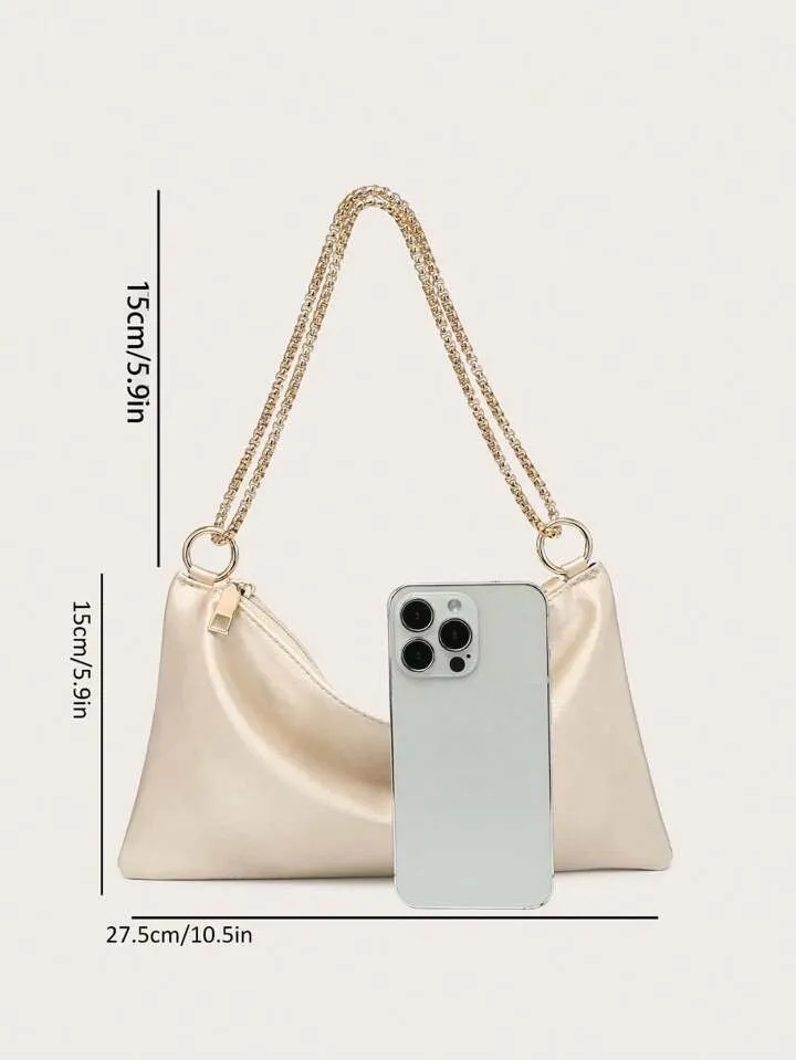 Champagne Satin Clutch