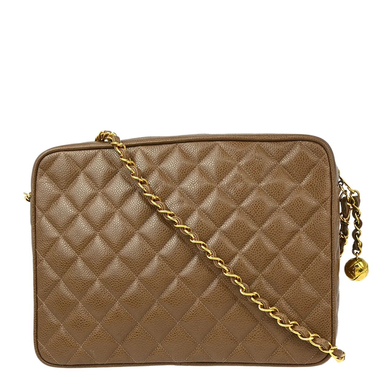Chanel 1994-1996 Brown Caviar Camera Bag Large