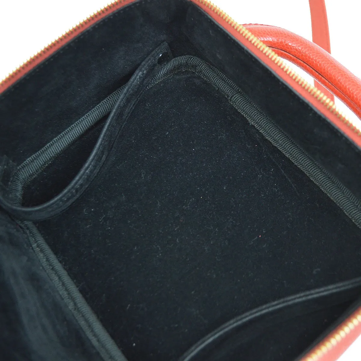 CHANEL 1997-1999 Red Caviar Lunch Box Vanity Small 06253