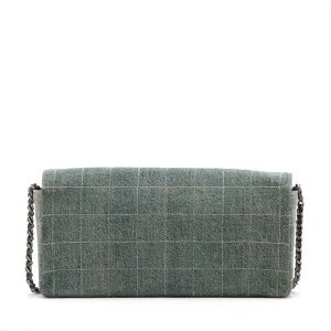 Chanel Chocolate Bar Denim Chain Shoulder Bag Blue Silver G  6th