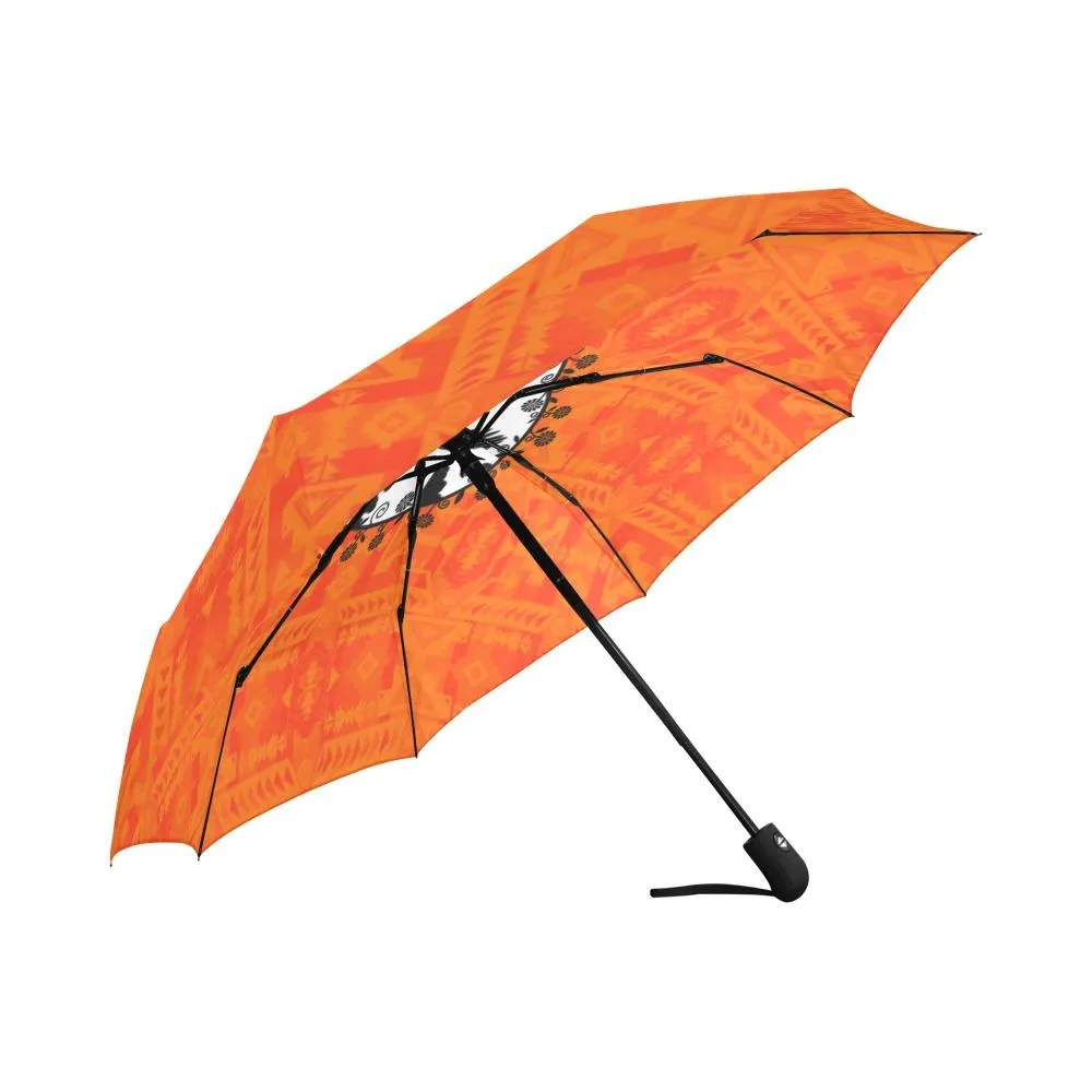 Chiefs Mountain Orange Carrying Their Prayers Auto-Foldable Umbrella