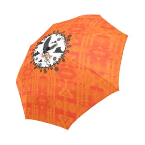 Chiefs Mountain Orange Carrying Their Prayers Auto-Foldable Umbrella
