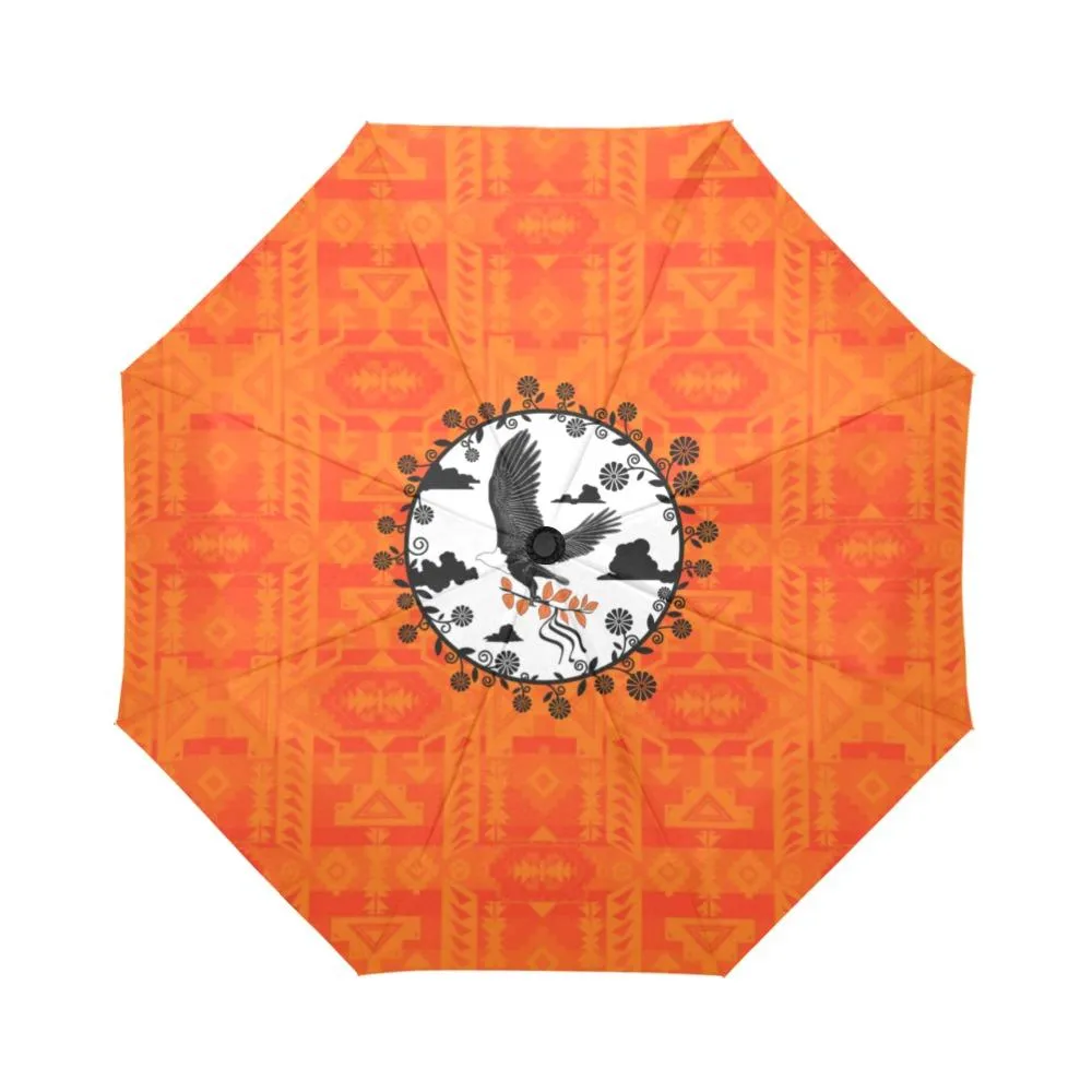 Chiefs Mountain Orange Carrying Their Prayers Auto-Foldable Umbrella