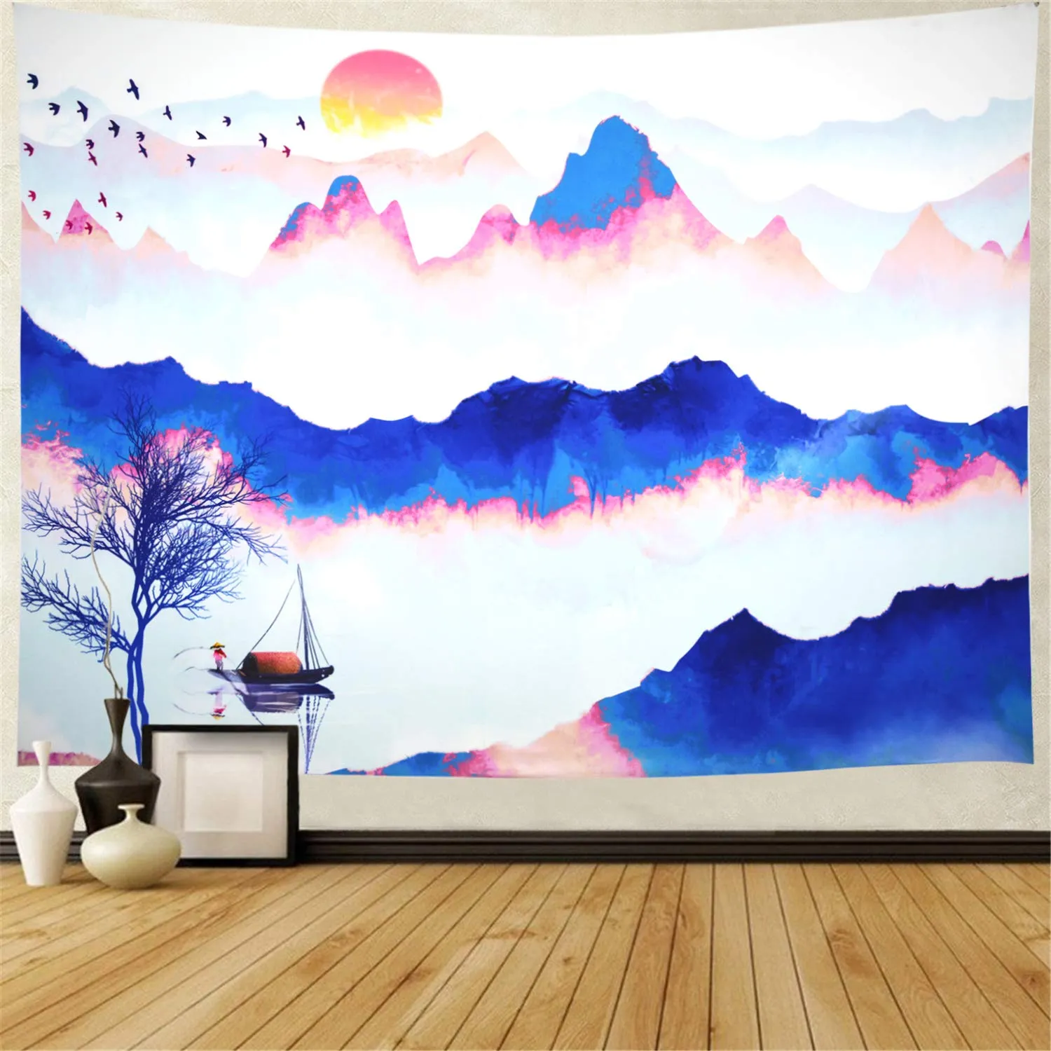 Chinese Watercolor Tapestry