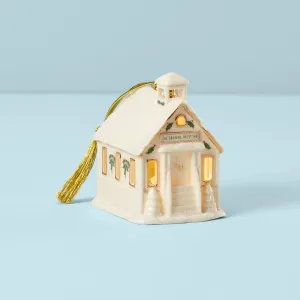 Christmas Village Schoolhouse Lighted Ornament