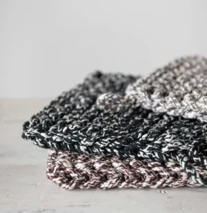 Chunky Melange Hand Knit Pot Holders