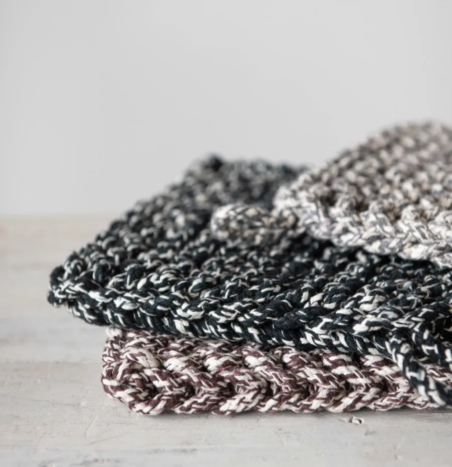 Chunky Melange Hand Knit Pot Holders